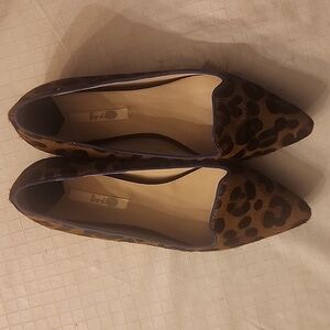 Boden leopard print fur heels womens Sz 40 brown VGUC